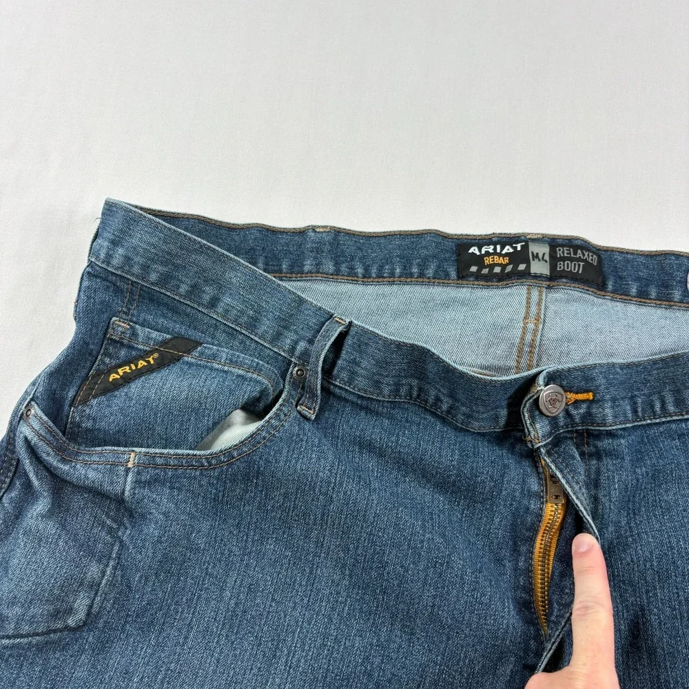 Ariat Jeans Mens 44x36 Blue M4 Relaxed Boot Cut Workwear Western Denim